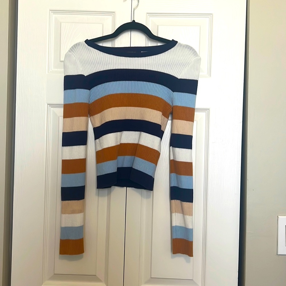 Striped long sleeve with sweater material